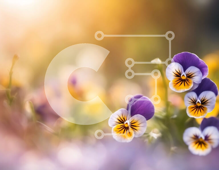 Intra Συλλεκτικό Ξύλινο Παζλ Plywood  4mm - Πεδίο με μοβ και κίτρινα λουλούδια με το φως του ήλιου Σε Ξύλινο Κουτί - Διαστάσεις: 10x10 cm – 25 κομμάτια