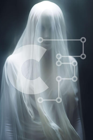 Intra Συλλεκτικό Ξύλινο Παζλ Plywood  4mm - Ghostly Woman με ρέον πέπλο στο σκοτάδι Σε Ξύλινο Κουτί - Διαστάσεις Puzzle: 10x10 cm – 25 κομμάτια