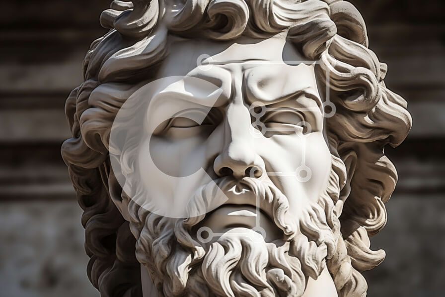 Intra Συλλεκτικό Ξύλινο Παζλ Plywood  4mm - Σοβαρό άγαλμα ενός άνδρα με γένια και μακριά μαλλιά Σε Ξύλινο Κουτί - Διαστάσεις: 10x10 cm – 25 κομμάτια