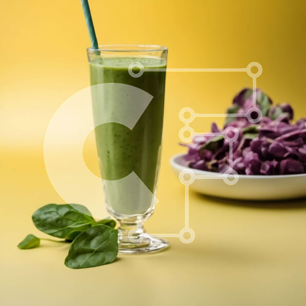 Σετ των 2 Intra Συλλεκτικό Ξύλινο Παζλ Plywood  4mm - Πράσινο Smoothie σε ποτήρι με άχυρο σε κίτρινη επιφάνεια Σε Ξύλινο Κουτί - Διαστάσεις: 10x10 cm – 25 κομμάτια