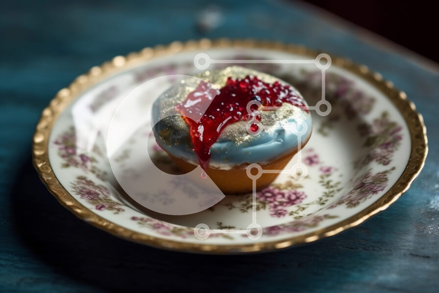 Σετ των 2 Intra Συλλεκτικό Ξύλινο Παζλ Plywood  4mm - Λαχταριστό Cupcake με Pink Frosting και Cherry από πάνω Σε Ξύλινο Κουτί - Διαστάσεις: 10x10 cm – 25 κομμάτια