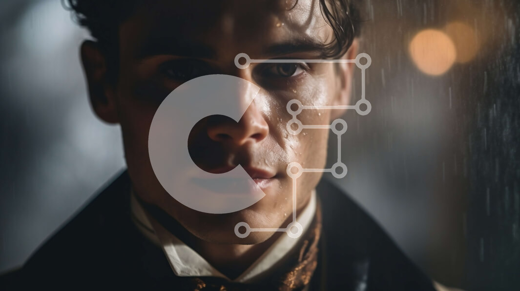 Intra Συλλεκτικό Ξύλινο Παζλ Plywood  4mm - Σοβαρός άνδρας με μαύρο κοστούμι που στέκεται στη βροχή - Φωτογραφία Αρχείου Σε Ξύλινο Κουτί - Διαστάσεις Puzzle: 10x10 cm – 25 κομμάτια