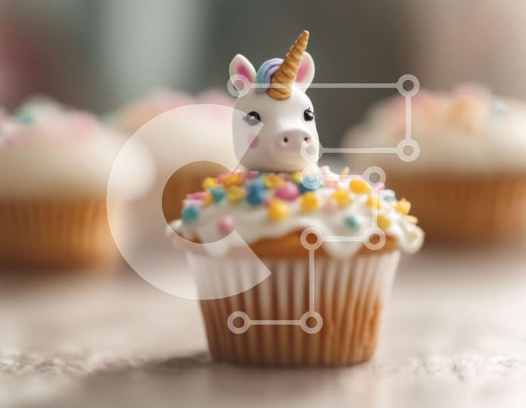 Σετ των 2 Intra Συλλεκτικό Ξύλινο Παζλ Plywood  4mm - Unicorn Cupcake with Sprinkles - Νόστιμο και ιδιότροπο επιδόρπιο Σε Ξύλινο Κουτί - Διαστάσεις: 10x10 cm – 25 κομμάτια