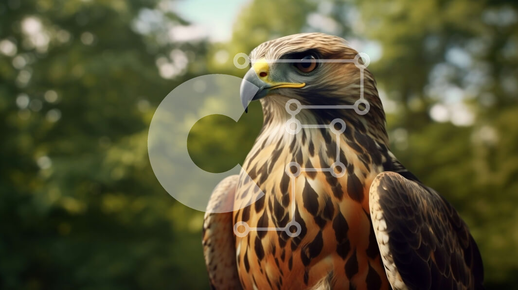 Σετ των 2 Intra Συλλεκτικό Ξύλινο Παζλ Plywood  4mm - Όμορφη εικόνα του κεφαλιού ενός γερακιού με κοφτερό ράμφος και διαπεραστικά μάτια Σε Ξύλινο Κουτί - Διαστάσεις: 10x10 cm – 25 κομμάτια