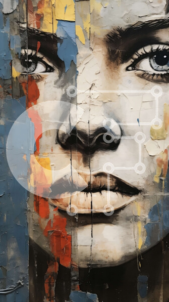 Intra Συλλεκτικό Ξύλινο Παζλ Plywood  4mm - Πολύχρωμο πορτρέτο προσώπου μιας γυναίκας Σε Ξύλινο Κουτί - Διαστάσεις Puzzle: 10x10 cm – 25 κομμάτια