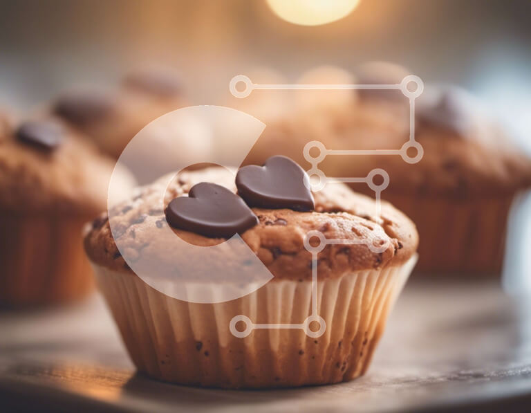 Σετ των 2 Intra Συλλεκτικό Ξύλινο Παζλ Plywood  4mm - Λαχταριστά cupcakes με σοκολατένιες καρδιές Σε Ξύλινο Κουτί - Διαστάσεις: 10x10 cm – 25 κομμάτια