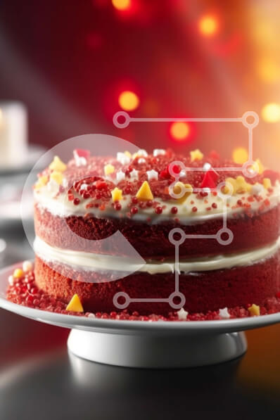 Σετ των 2 Intra Συλλεκτικό Ξύλινο Παζλ Plywood  4mm - Κέικ Red Velvet με White Frosting και Sprinkles Σε Ξύλινο Κουτί - Διαστάσεις: 10x10 cm – 25 κομμάτια