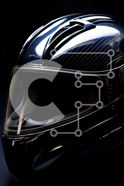 Intra Συλλεκτικό Ξύλινο Παζλ Plywood  4mm - Προστατέψτε το κεφάλι σας με ένα κομψό μαύρο και μπλε κράνος μοτοσικλέτας Σε Ξύλινο Κουτί - Διαστάσεις Puzzle: 10x10 cm – 25 κομμάτια