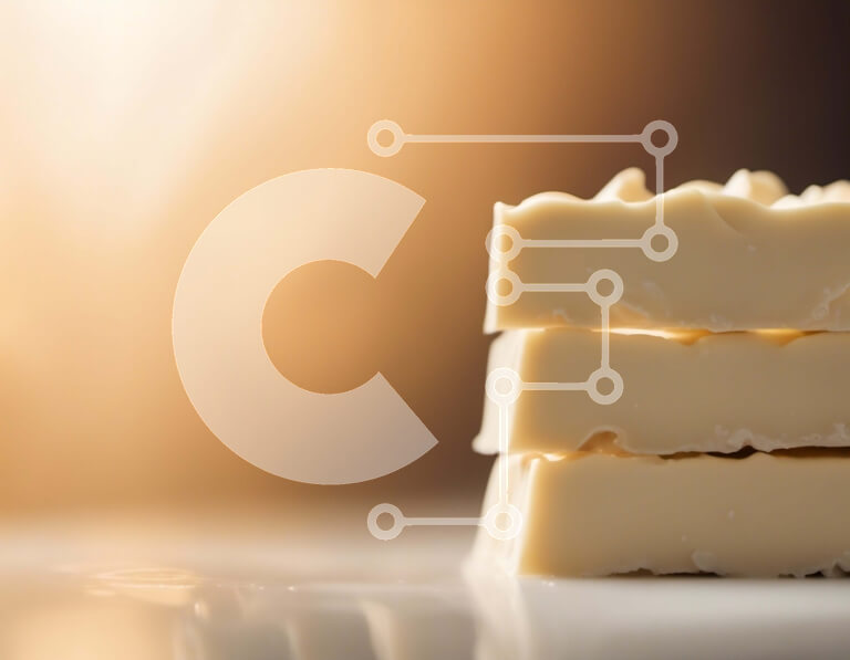 Σετ των 2 Intra Συλλεκτικό Ξύλινο Παζλ Plywood  4mm - Στοίβα από ράβδους λευκής σοκολάτας σε λευκή επιφάνεια Σε Ξύλινο Κουτί - Διαστάσεις: 10x10 cm – 25 κομμάτια