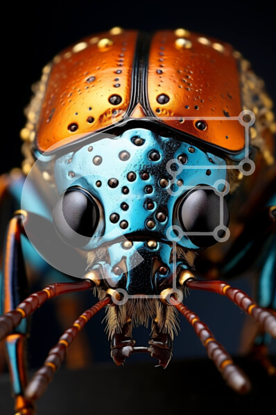 Σετ των 2 Intra Συλλεκτικό Ξύλινο Παζλ Plywood  4mm - Ζωντανή κοντινή εικόνα ενός σκαθαριού με μεταλλικές κηλίδες Σε Ξύλινο Κουτί - Διαστάσεις: 10x10 cm – 25 κομμάτια