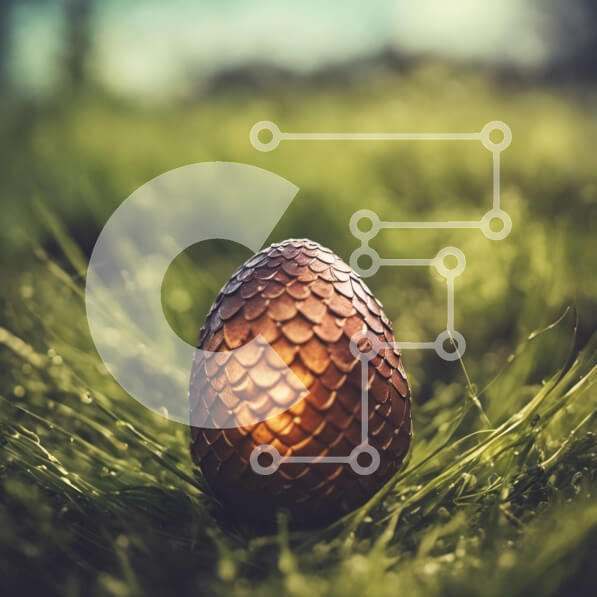 Intra Συλλεκτικό Ξύλινο Παζλ Plywood  4mm - Καφέ αυγό στην πράσινη χλόη Σε Ξύλινο Κουτί - Διαστάσεις: 10x10 cm – 25 κομμάτια