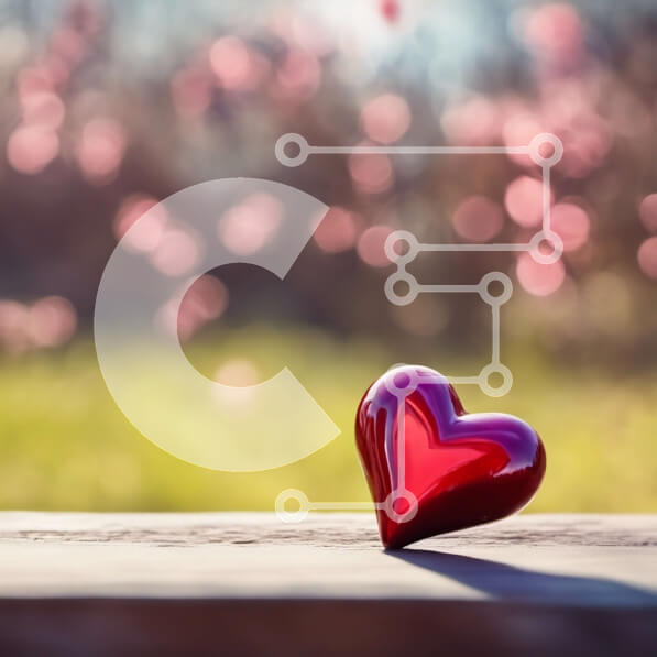 Σετ των 2 Intra Συλλεκτικό Ξύλινο Παζλ Plywood  4mm - Αντικείμενο σε σχήμα καρδιάς σε ξύλινο τραπέζι με ροζ και λευκά λουλούδια Σε Ξύλινο Κουτί - Διαστάσεις: 10x10 cm – 25 κομμάτια