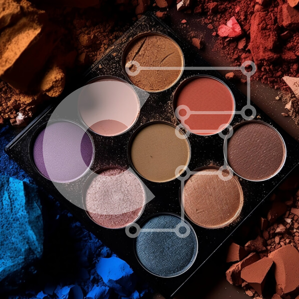 Σετ των 2 Intra Συλλεκτικό Ξύλινο Παζλ Plywood  4mm - Εκπληκτική παλέτα σκιών ματιών με μια σειρά από μπλε, μοβ και καφέ αποχρώσεις Σε Ξύλινο Κουτί - Διαστάσεις: 10x10 cm – 25 κομμάτια