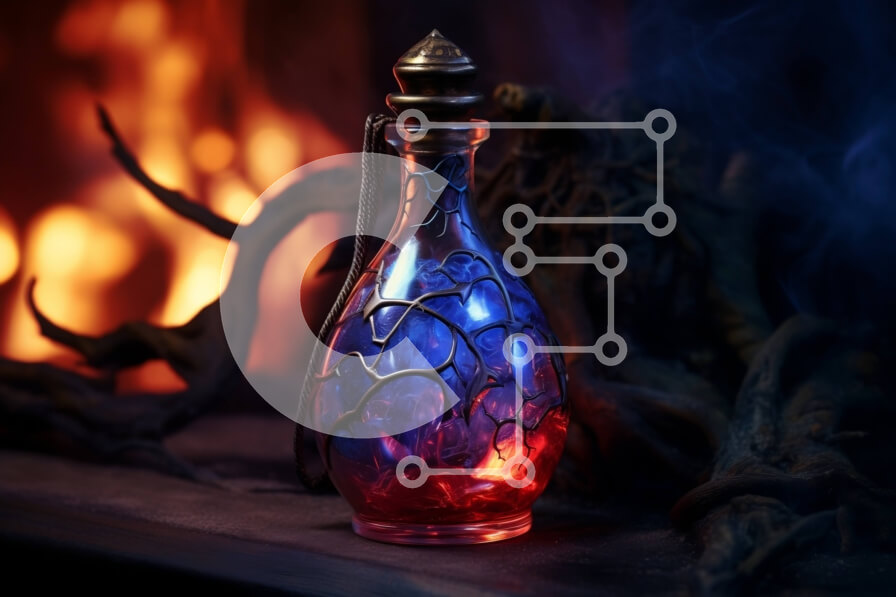 Intra Συλλεκτικό Ξύλινο Παζλ Plywood  4mm - Εκπληκτική εικόνα από γυάλινο μπουκάλι και τζάκι Σε Ξύλινο Κουτί - Διαστάσεις: 10x10 cm – 25 κομμάτια