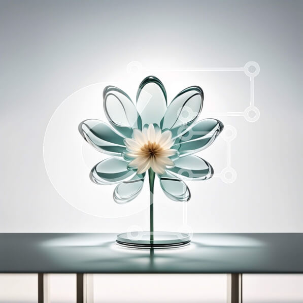 Intra Συλλεκτικό Ξύλινο Παζλ Plywood  4mm - Κομψό και μοντέρνο πράσινο γυάλινο βάζο με όμορφο λευκό λουλούδι κρίνου Σε Ξύλινο Κουτί - Διαστάσεις Puzzle: 10x10 cm – 25 κομμάτια