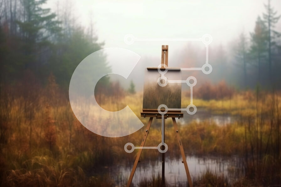 Intra Συλλεκτικό Ξύλινο Παζλ Plywood  4mm - Ειρηνική εικόνα του Misty Forest με λίμνη, πάπιες και ψηλά δέντρα Σε Ξύλινο Κουτί - Διαστάσεις: 10x10 cm – 25 κομμάτια