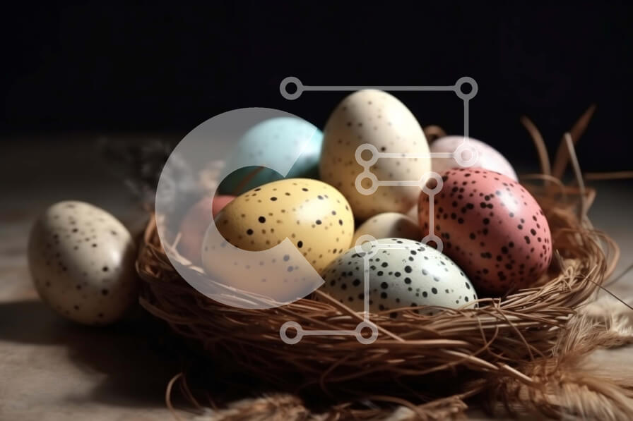 Intra Συλλεκτικό Ξύλινο Παζλ Plywood  4mm - Όμορφη εικόνα με πολύχρωμα αυγά σε μια φωλιά Σε Ξύλινο Κουτί - Διαστάσεις: 10x10 cm – 25 κομμάτια