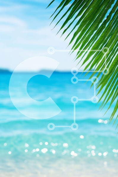 Σετ των 2 Intra Συλλεκτικό Ξύλινο Παζλ Plywood  4mm - Τροπική παραλία με καταγάλανα νερά και φοίνικα Σε Ξύλινο Κουτί - Διαστάσεις: 10x10 cm – 25 κομμάτια