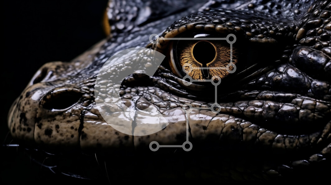 Σετ των 2 Intra Συλλεκτικό Ξύλινο Παζλ Plywood  4mm - Κοντινό πλάνο του προσώπου του αλιγάτορα Σε Ξύλινο Κουτί - Διαστάσεις: 10x10 cm – 25 κομμάτια