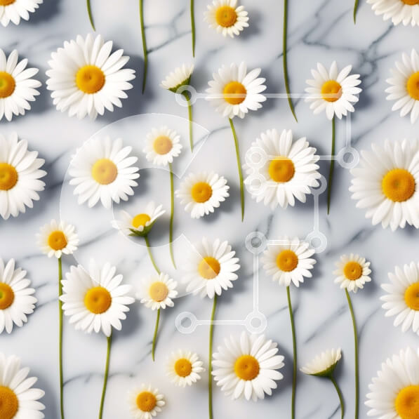 Intra Συλλεκτικό Ξύλινο Παζλ Plywood  4mm - Όμορφη εικόνα λευκών μαργαριτών σε μαρμάρινη επιφάνεια Σε Ξύλινο Κουτί - Διαστάσεις: 10x10 cm – 25 κομμάτια