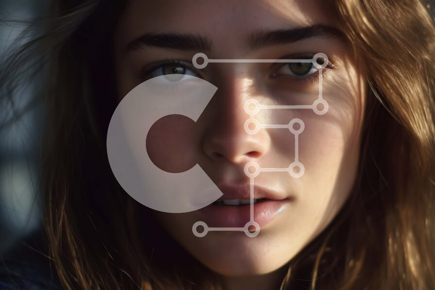 Intra Συλλεκτικό Ξύλινο Παζλ Plywood  4mm - Εκπληκτικό πορτρέτο μιας νεαρής γυναίκας με τζιν μπουφάν Σε Ξύλινο Κουτί - Διαστάσεις Puzzle: 10x10 cm – 25 κομμάτια