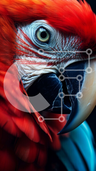 Σετ των 2 Intra Συλλεκτικό Ξύλινο Παζλ Plywood  4mm - Κόκκινος παπαγάλος με μπλε και μαύρα φτερά Σε Ξύλινο Κουτί - Διαστάσεις: 10x10 cm – 25 κομμάτια