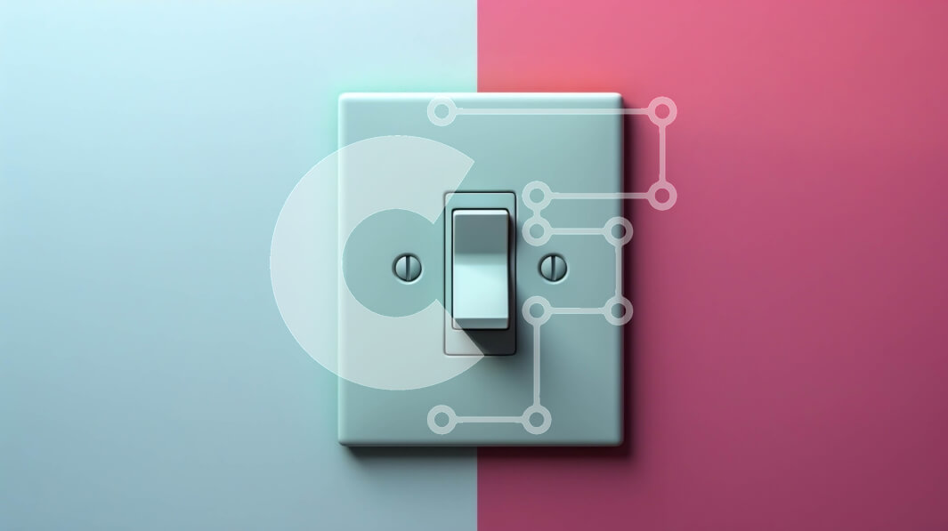 Intra Συλλεκτικό Ξύλινο Παζλ Plywood  4mm - Πολύχρωμος διακόπτης φωτός σε ροζ και μπλε τοίχο Σε Ξύλινο Κουτί - Διαστάσεις: 10x10 cm – 25 κομμάτια