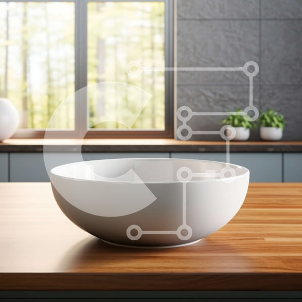 Intra Συλλεκτικό Ξύλινο Παζλ Plywood  4mm - Μοντέρνα κουζίνα με λευκό κεραμικό νεροχύτη σε ξύλινο πάγκο Σε Ξύλινο Κουτί - Διαστάσεις Puzzle: 10x10 cm – 25 κομμάτια