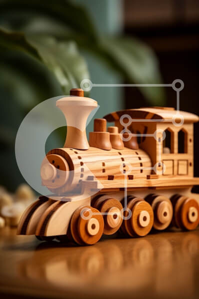 Intra Συλλεκτικό Ξύλινο Παζλ Plywood  4mm - Ξύλινο Παιχνίδι Τρένο με ατμομηχανή και Caboose Σε Ξύλινο Κουτί - Διαστάσεις: 10x10 cm – 25 κομμάτια