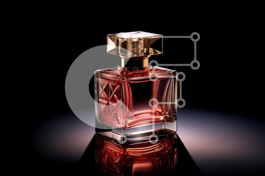 Intra Συλλεκτικό Ξύλινο Παζλ Plywood  4mm - Κόκκινο μπουκάλι αρώματος Chanel No. 5 με χρυσό καπάκι Σε Ξύλινο Κουτί - Διαστάσεις Puzzle: 10x10 cm – 25 κομμάτια