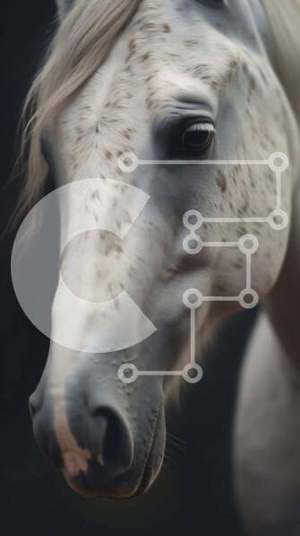 Σετ των 2 Intra Συλλεκτικό Ξύλινο Παζλ Plywood  4mm - Λευκό άλογο με καφέ κηλίδες Σε Ξύλινο Κουτί - Διαστάσεις: 10x10 cm – 25 κομμάτια