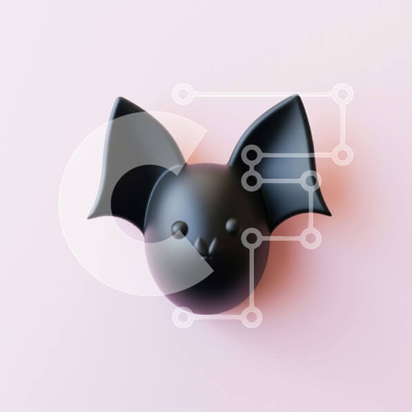 Intra Συλλεκτικό Ξύλινο Παζλ Plywood  4mm - Μαύρο αντικείμενο σε σχήμα νυχτερίδας σε ροζ φόντο Σε Ξύλινο Κουτί - Διαστάσεις: 10x10 cm – 25 κομμάτια