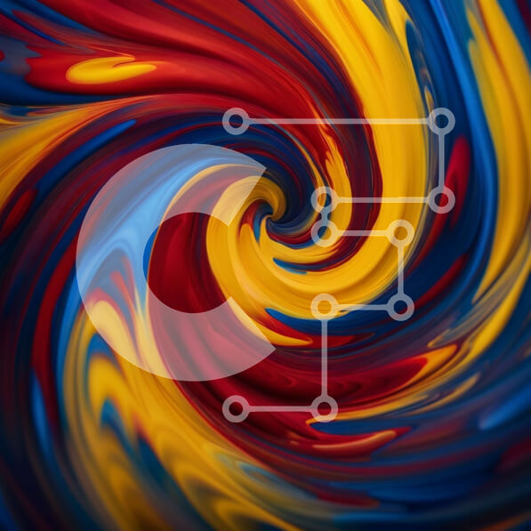 Intra Συλλεκτικό Ξύλινο Παζλ Plywood  4mm - Πολύχρωμη και δυναμική αφηρημένη τέχνη - Στρόβιλος της βαφής Σε Ξύλινο Κουτί - Διαστάσεις Puzzle: 10x10 cm – 25 κομμάτια