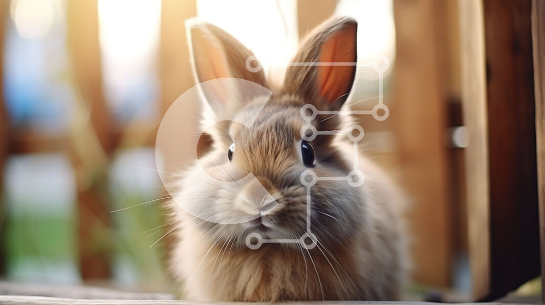 Σετ των 2 Intra Συλλεκτικό Ξύλινο Παζλ Plywood  4mm - Αξιολάτρευτη εικόνα ενός καφέ κουνελιού με αφράτη γούνα σε ξύλινη επιφάνεια Σε Ξύλινο Κουτί - Διαστάσεις: 10x10 cm – 25 κομμάτια