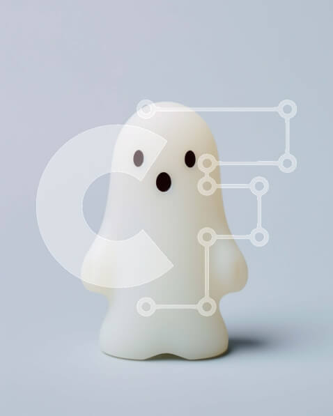 Intra Συλλεκτικό Ξύλινο Παζλ Plywood  4mm - Μικρό λευκό φωτιστικό φάντασμα σε γκρι φόντο Σε Ξύλινο Κουτί - Διαστάσεις: 10x10 cm – 25 κομμάτια