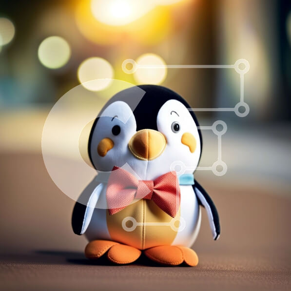 Intra Συλλεκτικό Ξύλινο Παζλ Plywood  4mm - Αξιολάτρευτο γεμιστό παιχνίδι πιγκουίνου με παπιγιόν Σε Ξύλινο Κουτί - Διαστάσεις: 10x10 cm – 25 κομμάτια