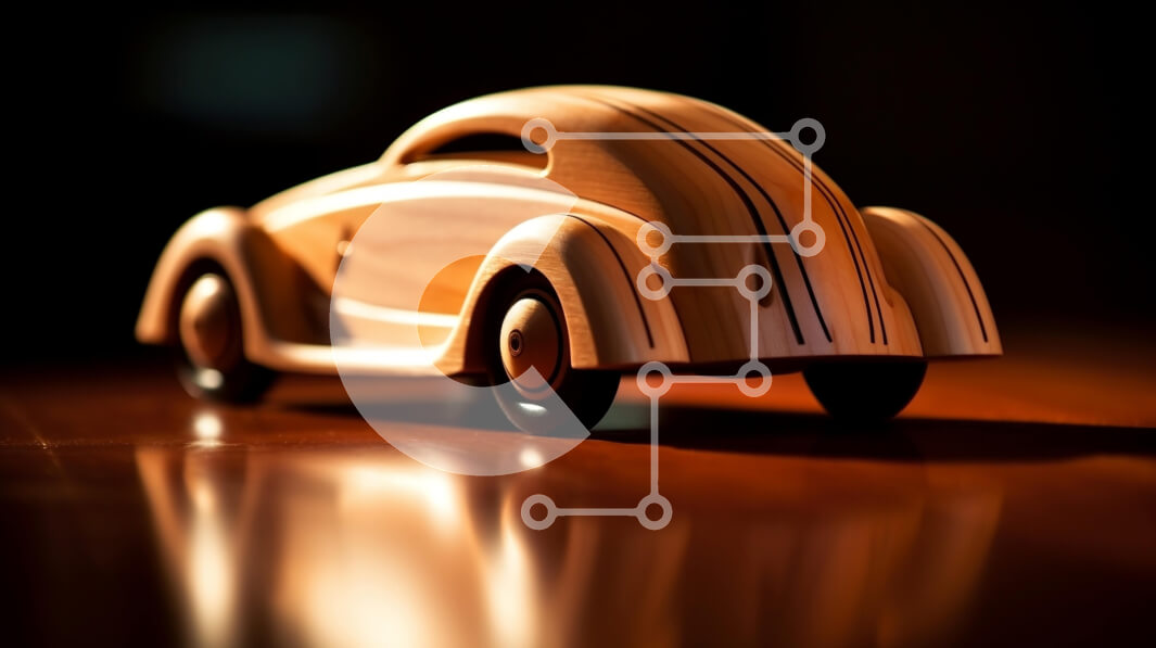 Intra Συλλεκτικό Ξύλινο Παζλ Plywood  4mm - Ξύλινο αυτοκίνητο σε ξύλινη επιφάνεια - Φωτογραφία Αρχείου Σε Ξύλινο Κουτί - Διαστάσεις: 10x10 cm – 25 κομμάτια