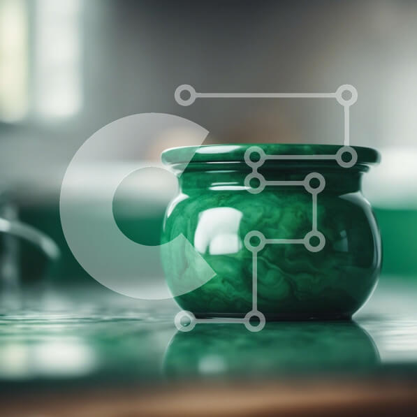 Intra Συλλεκτικό Ξύλινο Παζλ Plywood  4mm - Πράσινο βάζο στον πάγκο Σε Ξύλινο Κουτί - Διαστάσεις: 10x10 cm – 25 κομμάτια