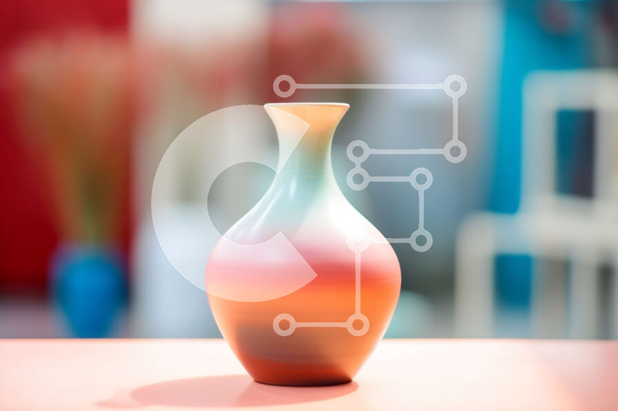 Intra Συλλεκτικό Ξύλινο Παζλ Plywood  4mm - Πολύχρωμο βάζο στο τραπέζι με φυτά και λουλούδια σε γλάστρες Σε Ξύλινο Κουτί - Διαστάσεις Puzzle: 10x10 cm – 25 κομμάτια