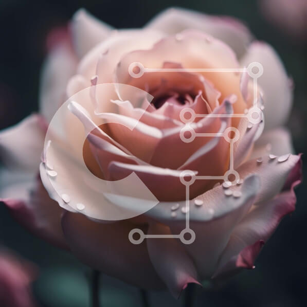 Intra Συλλεκτικό Ξύλινο Παζλ Plywood  4mm - Όμορφη κοντινή εικόνα ενός ροζ τριαντάφυλλου με σταγονίδια νερού Σε Ξύλινο Κουτί - Διαστάσεις: 10x10 cm – 25 κομμάτια