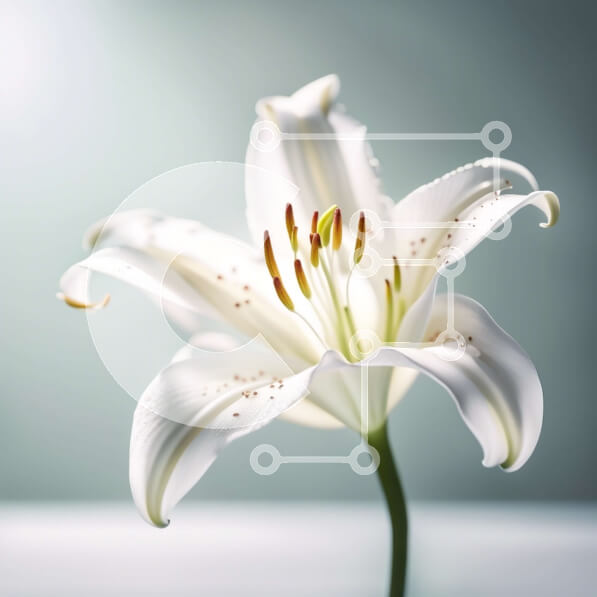 Intra Συλλεκτικό Ξύλινο Παζλ Plywood  4mm - Όμορφη εικόνα ενός λουλουδιού λευκού κρίνου με θέα στον κήπο Σε Ξύλινο Κουτί - Διαστάσεις: 10x10 cm – 25 κομμάτια