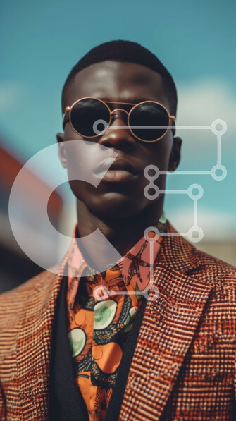 Intra Συλλεκτικό Ξύλινο Παζλ Plywood  4mm - Άνδρας με κομψό κοστούμι και γυαλιά ηλίου Σε Ξύλινο Κουτί - Διαστάσεις Puzzle: 10x10 cm – 25 κομμάτια