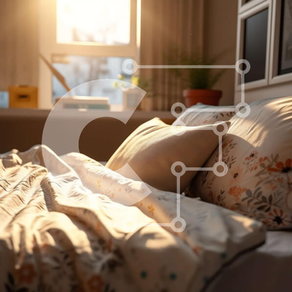 Intra Συλλεκτικό Ξύλινο Παζλ Plywood  4mm - Όμορφο υπνοδωμάτιο με θέα στον ορίζοντα της πόλης Σε Ξύλινο Κουτί - Διαστάσεις Puzzle: 10x10 cm – 25 κομμάτια