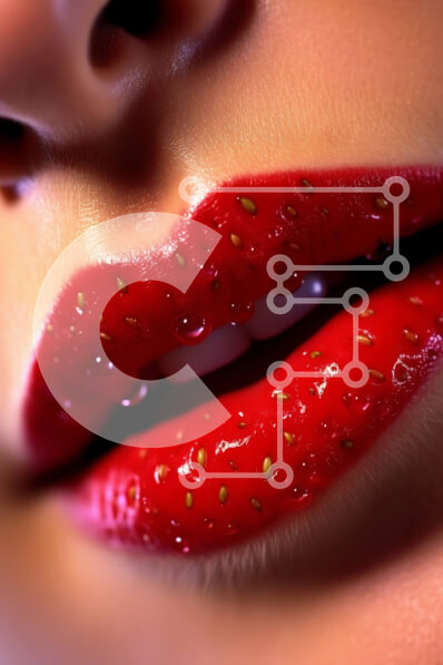 Intra Συλλεκτικό Ξύλινο Παζλ Plywood  4mm - Glamourous close-up των χειλιών γυναίκας με κόκκινο κραγιόν και γυαλιστερή λάμψη Σε Ξύλινο Κουτί - Διαστάσεις Puzzle: 10x10 cm – 25 κομμάτια