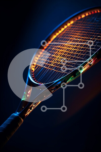 Intra Συλλεκτικό Ξύλινο Παζλ Plywood  4mm - Κοντινή εικόνα μιας ρακέτας τένις σε χρώμα νέον Σε Ξύλινο Κουτί - Διαστάσεις Puzzle: 10x10 cm – 25 κομμάτια