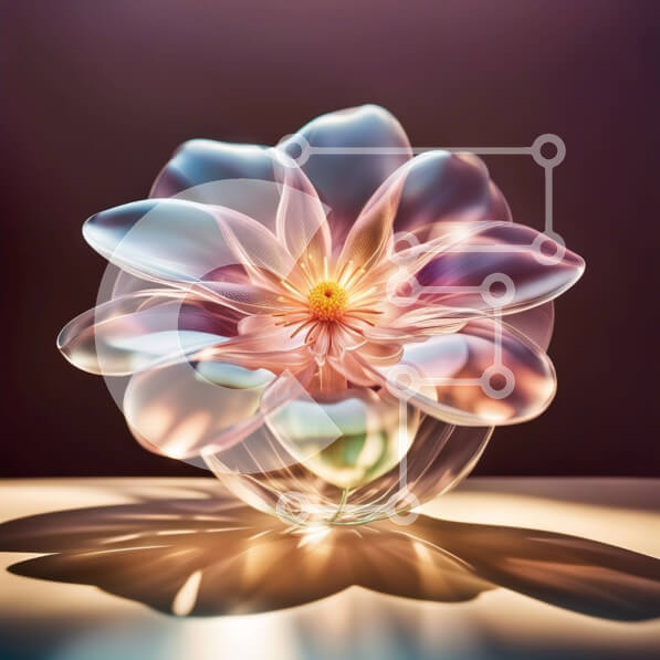 Intra Συλλεκτικό Ξύλινο Παζλ Plywood  4mm - Όμορφη εικόνα ενός ευαίσθητου ροζ λουλουδιού σε ένα γυάλινο βάζο Σε Ξύλινο Κουτί - Διαστάσεις: 10x10 cm – 25 κομμάτια