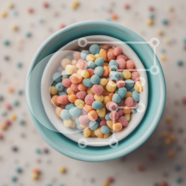 Σετ των 2 Intra Συλλεκτικό Ξύλινο Παζλ Plywood  4mm - Πολύχρωμα ψεκάζει σε ένα μπλε μπολ Σε Ξύλινο Κουτί - Διαστάσεις: 10x10 cm – 25 κομμάτια