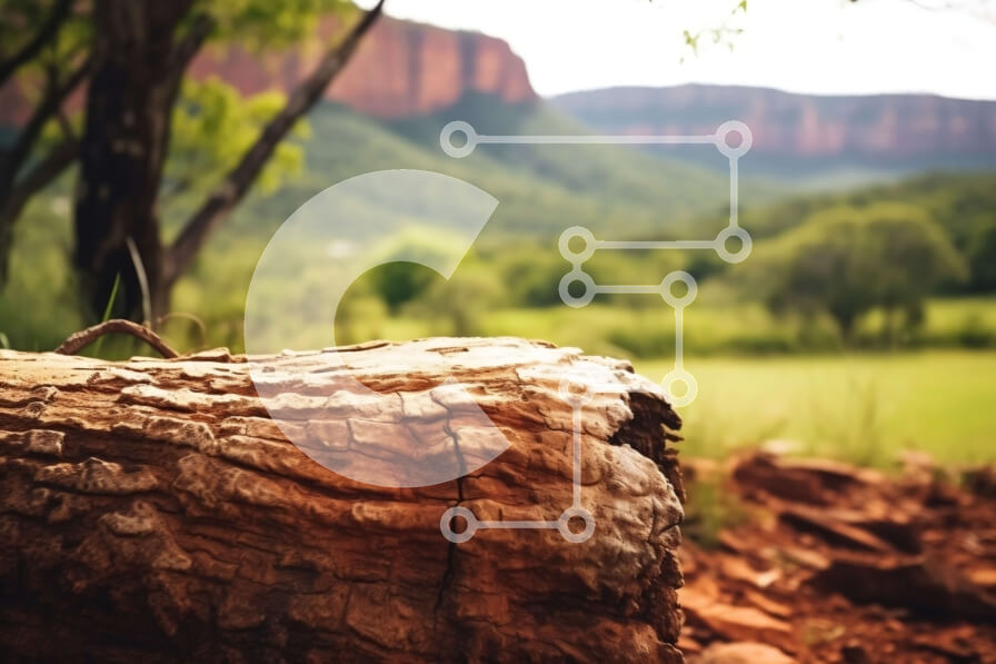 Intra Συλλεκτικό Ξύλινο Παζλ Plywood  4mm - Όμορφη εικόνα ενός ξεπερασμένου κορμού δέντρου σε ένα καταπράσινο δάσος Σε Ξύλινο Κουτί - Διαστάσεις: 10x10 cm – 25 κομμάτια