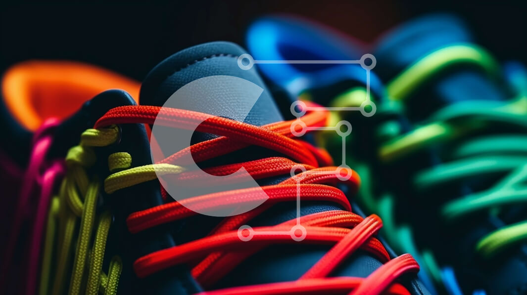 Intra Συλλεκτικό Ξύλινο Παζλ Plywood  4mm - Πολύχρωμα αθλητικά παπούτσια με ζωηρά κορδόνια Σε Ξύλινο Κουτί - Διαστάσεις Puzzle: 10x10 cm – 25 κομμάτια