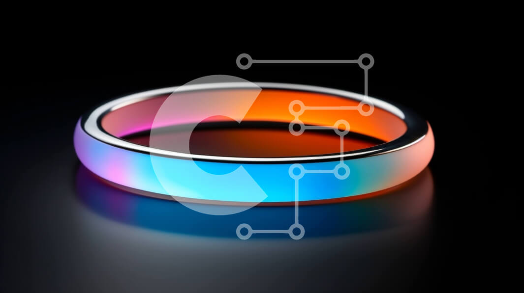 Intra Συλλεκτικό Ξύλινο Παζλ Plywood  4mm - Πολύχρωμο πολύχρωμο δαχτυλίδι σε μαύρο φόντο Σε Ξύλινο Κουτί - Διαστάσεις Puzzle: 10x10 cm – 25 κομμάτια